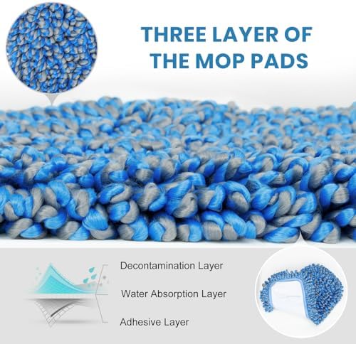 Mopa de Polvo MAVRIZ para Piso de Madera, Lavable, Húmeda y Seca, Mango de 58, Mop de Microfibra Rotativa 360° para Pisos de Madera, Laminado y - imagen 4
