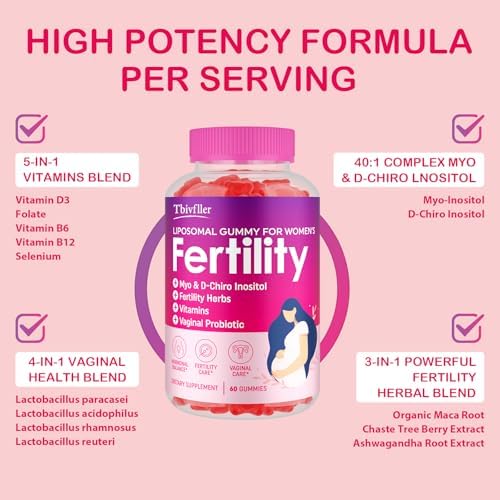 Suplementos de Fertilidad para Mujeres, Vitaminas Prenatales con Myo-Inositol y D-Chiro Inositol, Folato, Hierbas, para Balance Hormonal y Cuidado - imagen 2