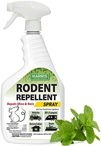 Spray Repelente de Aceite de Menta Harris para Ratones y Roedores, Sustituto Humano de Trampa, 20 oz, para Casa y Motores de Autos - imagen 1