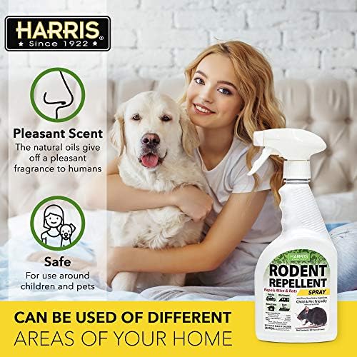 Spray Repelente de Aceite de Menta Harris para Ratones y Roedores, Sustituto Humano de Trampa, 20 oz, para Casa y Motores de Autos - imagen 4