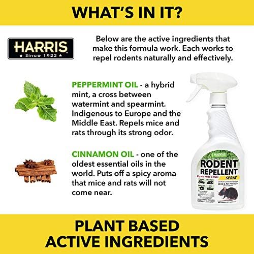 Spray Repelente de Aceite de Menta Harris para Ratones y Roedores, Sustituto Humano de Trampa, 20 oz, para Casa y Motores de Autos - imagen 5