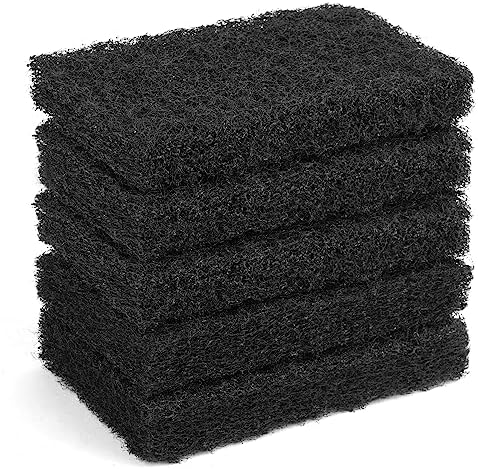 Paquete de 5 Estropajos de Nylon Resistente, Color Negro, 5.5 x 3.15 Pulgadas - imagen 1