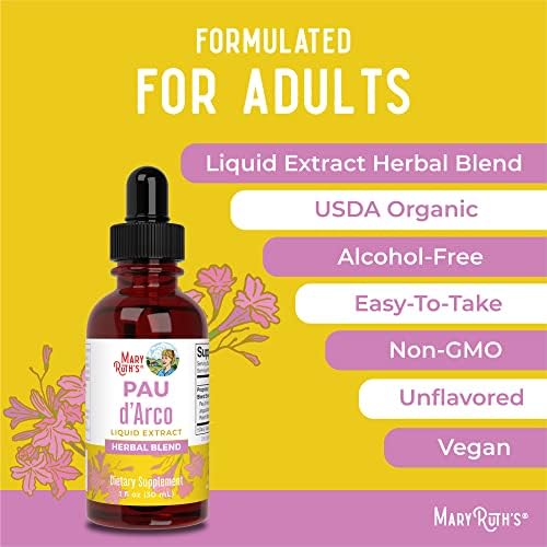 Mezcla Herbal PAU D'Arco de MARYRUTH'S Organics | Hongo Reishi | Raíz de Equinácea angustifolia | Liquen Usnea | Hoja de Tomillo | Vegano | Sin OGM | - imagen 3