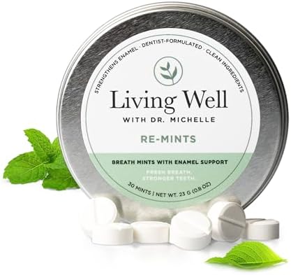 Pastillas para el Aliento RE-Mints de Living Well con la Dra. Michelle – Remineralizantes con Hidroxiapatito y Xilitol – Sin Flúor, Apoyo al Esmalte, - imagen 1
