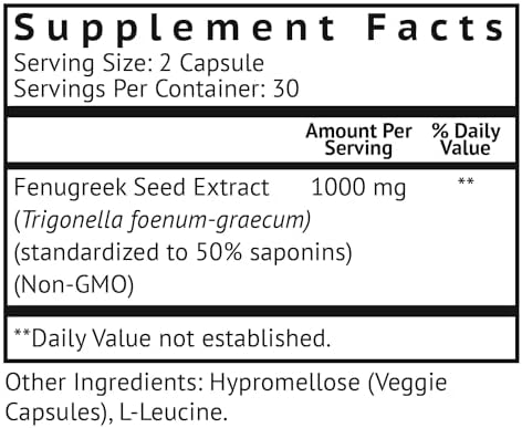 VitaMonk FenuTrax™ Extracto de Fenogreco Potente 50% Estándar para Fenuside - Alto Contenido de Furostanol y Saponinas - 60 Cápsulas - imagen 2
