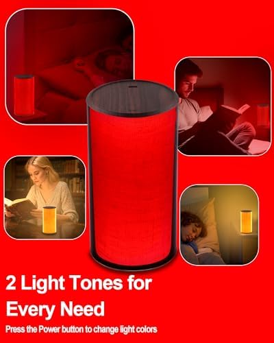 Lámpara de Luz Roja Finezeal 670nm para Dormir - Sin Luz Azul, Recargable, Portátil y Regulable, Lámpara Roja y Ámbar 1500K para Dormitorio y Camping - imagen 4