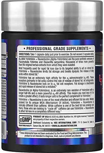 ALLMAX Essentials YOHIMBINA + RAUWOLSINA - 60 Cápsulas - Ayuda a Quemar Grasa y Suprimir el Apetito - 60 Porciones - imagen 2