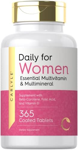 Carlyle Multivitamínico y Multimineral para Mujeres | 365 Tabletas | Suplemento Diario con Beta-Caroteno, Ácido Fólico y Vitamina D | Sin OGM, - imagen 1
