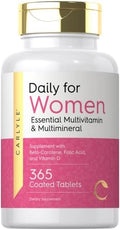 Carlyle Multivitamínico y Multimineral para Mujeres | 365 Tabletas | Suplemento Diario con Beta-Caroteno, Ácido Fólico y Vitamina D | Sin OGM, - imagen 1