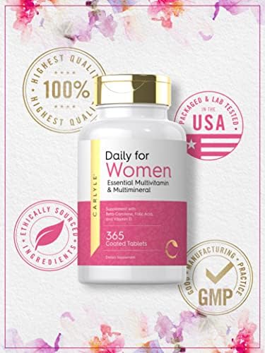Carlyle Multivitamínico y Multimineral para Mujeres | 365 Tabletas | Suplemento Diario con Beta-Caroteno, Ácido Fólico y Vitamina D | Sin OGM, - imagen 5