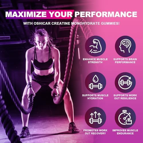 Gomitas de Creatina OSHICAR para Mujeres, 3 Gomitas = 5g de Creatina Monohidratada con L-Carnitina, BCAA y Taurina – Sin Azúcar, Veganas, Color - imagen 6