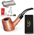 Juego de Pipas de Tabaco Joyoldelf de Madera de Rosa, Pipa Clásica con Diseño de Fondo Plano, Hecha a Mano con Caja de Regalo para Principiantes - imagen 1