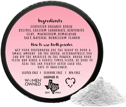 Polvo Dental Mineral Remineralizante Vegano Simply Sooney I Fórmula de Chicle para Niños I Ingredientes Naturales I Dientes Más Fuertes 1.5oz - imagen 3