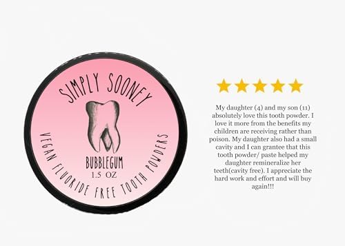 Polvo Dental Mineral Remineralizante Vegano Simply Sooney I Fórmula de Chicle para Niños I Ingredientes Naturales I Dientes Más Fuertes 1.5oz - imagen 5