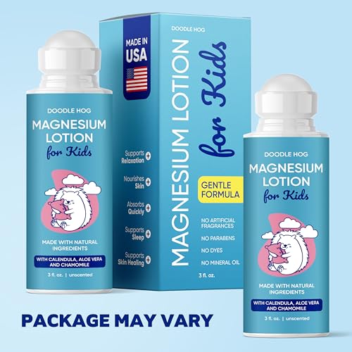 Loción de Magnesio DOODLE HOG para Niños, con Caléndula, Aloe Vera y Manzanilla, Ideal para Dormir, Aplicación en Roll-On, 3 fl oz, Hecho en EE. UU. - imagen 2