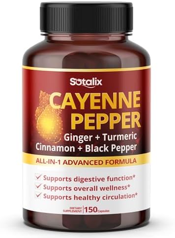 Pimienta de Cayena con Jengibre, Cúrcuma, Canela y Pimienta Negra - Apoyo Digestivo (Suministro para 150 días) - imagen 1