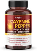 Pimienta de Cayena con Jengibre, Cúrcuma, Canela y Pimienta Negra - Apoyo Digestivo (Suministro para 150 días) - imagen 1