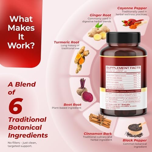 Pimienta de Cayena con Jengibre, Cúrcuma, Canela y Pimienta Negra - Apoyo Digestivo (Suministro para 150 días) - imagen 4