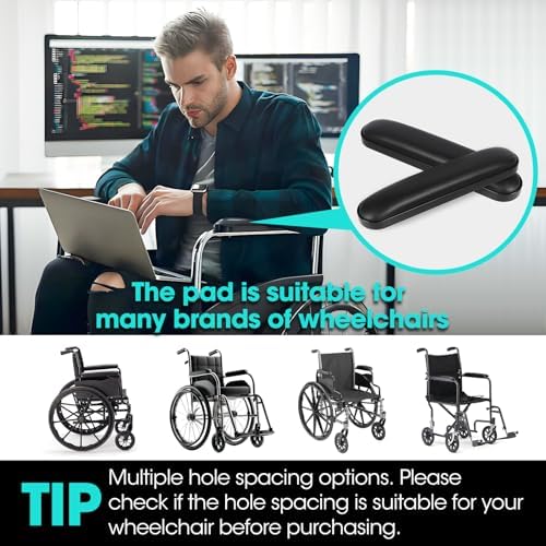 Almohadillas para Reposabrazos de Silla de Ruedas - Cojines de Espuma Premium, Ajuste Universal para Partes de Sillas Drive/Invacare/Medline, - imagen 5