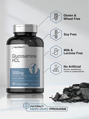 Horbäach Glucosamina HCL | 1500mg | 120 Tabletas | Suplemento Libre de OGM y Gluten - imagen 4
