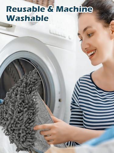 Mopa Limpiadora de Paredes con Mango Largo, Mopa Rotativa 360°, Herramienta de Limpieza de Zócalos de 85“ para Paredes, Ventiladores de Techo y Pisos - imagen 7
