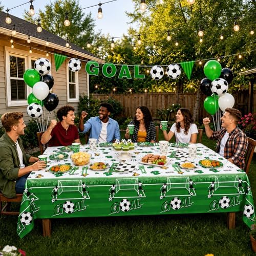 GINOYA 96 Piezas de Platos y Servilletas para Fiesta de Fútbol - Decoraciones de Cumpleaños y Suministros para el Mundial, Sirve a 24 Personas - imagen 6