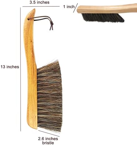 Cepillo de Mano para Muebles y Carpintería, Mango de Madera con Cerda de Caballo, 33 cm, Ideal para Limpieza y Detalles - imagen 2