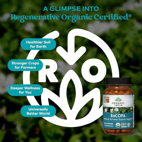 Suplemento de Bacopa ORGANIC INDIA - Bacopa Monnieri Orgánico, Apoyo para el Cerebro, Enfoque y Memoria para Hombres y Mujeres, Hierbas Ayurvédicas, - imagen 2