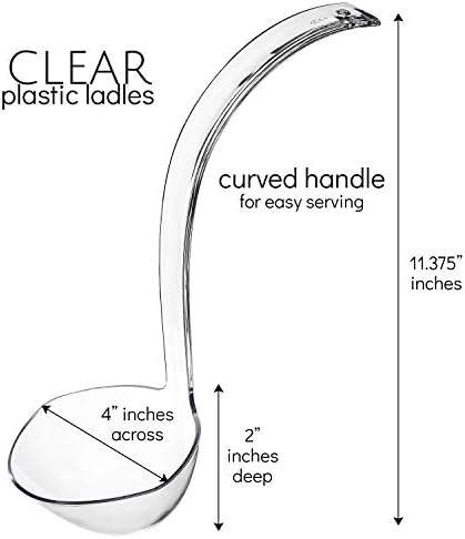 Cucharón Desechable de Plástico Plasticpro para Sopa/Ponche, Utensilios de Servicio Resistentes, Paquete de 4 Transparentes - imagen 2