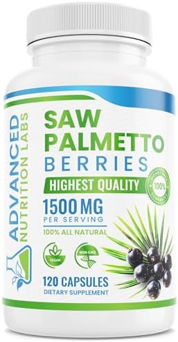 Advanced Nutrition Labs Berries y Extracto de Saw Palmetto - Suplemento de 1500 mg para Hombres y Mujeres - Bloqueador de DHT para Crecimiento - imagen 1