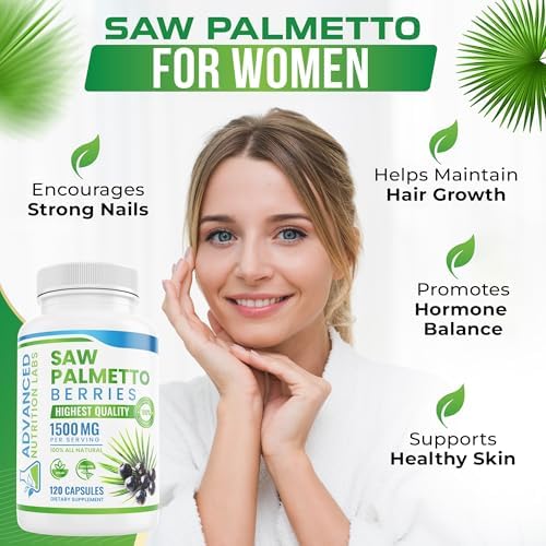 Advanced Nutrition Labs Berries y Extracto de Saw Palmetto - Suplemento de 1500 mg para Hombres y Mujeres - Bloqueador de DHT para Crecimiento - imagen 4