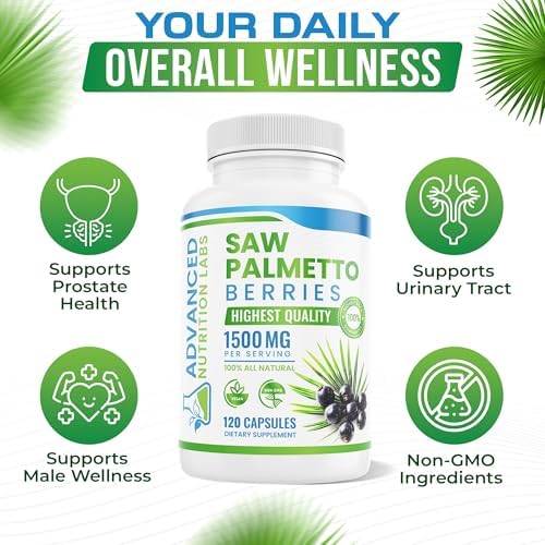 Advanced Nutrition Labs Berries y Extracto de Saw Palmetto - Suplemento de 1500 mg para Hombres y Mujeres - Bloqueador de DHT para Crecimiento - imagen 6