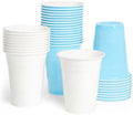 Vasos Desechables de Plástico Fetti Azul y Blanco - 50 Vasos de 16 oz | Utensilios para Despedida de Soltera, Baby Shower, Fiesta de Cumpleaños, - imagen 1