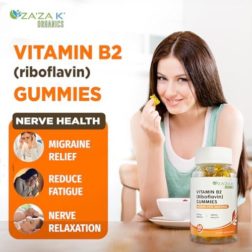 Gomitas de Vitamina B2 ZA'ZA K ORGANICS - Riboflavina 400 mg para Niños y Adultos, Suplemento Vegano, Apoyo Energético y Salud Nerviosa, 60 Gomitas - imagen 3