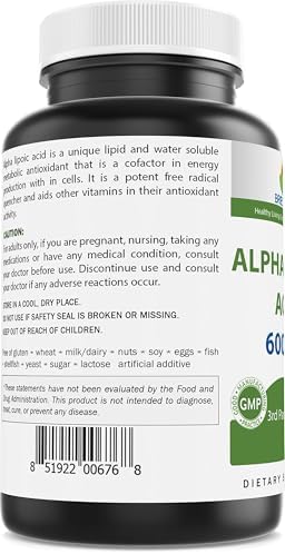 Brieofood Ácido Lipoico 600mg por Porción - 240 Cápsulas - Sin OGM, Libre de Gluten - imagen 3
