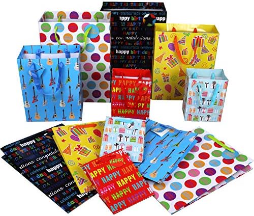 Juego de 12 Bolsas de Regalo para Cumpleaños, Tamaños Grande, Mediano y Pequeño, para Niños, Niñas, Mujeres y Hombres - imagen 2