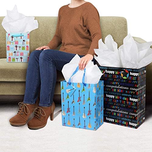 Juego de 12 Bolsas de Regalo para Cumpleaños, Tamaños Grande, Mediano y Pequeño, para Niños, Niñas, Mujeres y Hombres - imagen 3