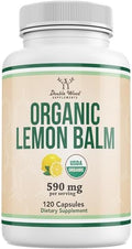 Suplementos Double Wood Bálsamo de Limón Orgánico 120 Cápsulas - Digestión y Relajación 590mg - 120 Porciones - Sin OGM, Sin Gluten y Vegano - imagen 1