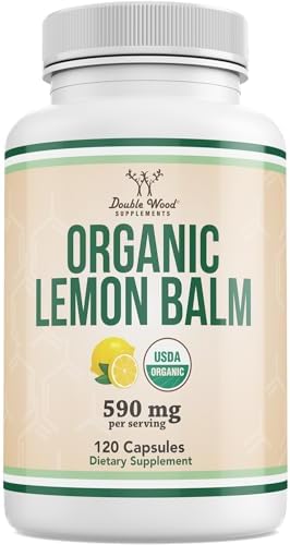 Suplementos Double Wood Bálsamo de Limón Orgánico 120 Cápsulas - Digestión y Relajación 590mg - 120 Porciones - Sin OGM, Sin Gluten y Vegano - imagen 1