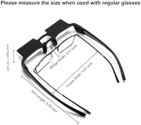 Gafas de lectura okcsc Lazy, ligeras y delgadas, con prisma de 90° para ver TV o leer acostado. Gafas HD para mayor comodidad. - imagen 6