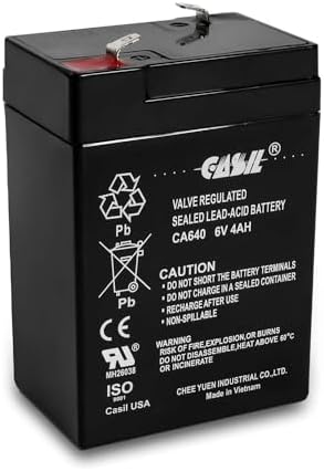 Batería Casil 6V 4Ah SLA – Recargable de Plomo Ácido Sellada AGM – Terminal F1 – Reemplazo para Power Wheels, Comederos de Ciervos, Luces de - imagen 1