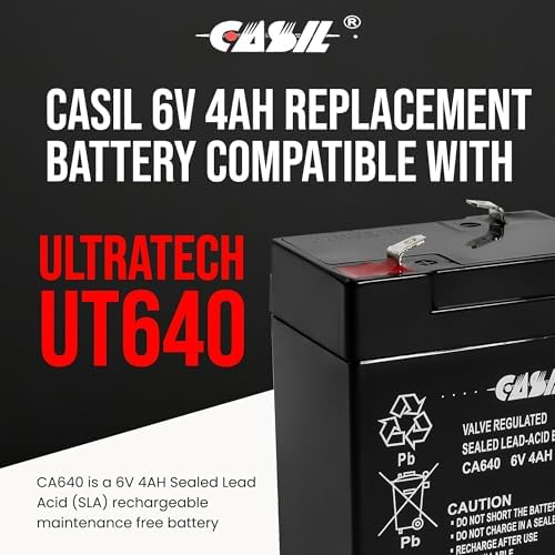 Batería Casil 6V 4Ah SLA – Recargable de Plomo Ácido Sellada AGM – Terminal F1 – Reemplazo para Power Wheels, Comederos de Ciervos, Luces de - imagen 2
