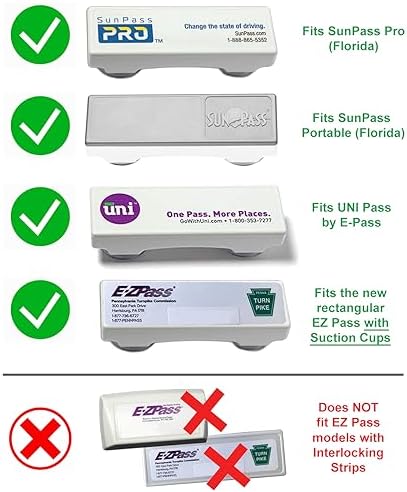 Funda de Silicón Completa para SunPass Pro, SunPass Portable (Florida), UNI Pass de E-Pass y EZ Pass Rectangular con Ventosas. Incluye un par de - imagen 6