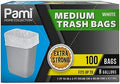 Bolsas de Basura PAMI Medianas de 8 Galones, Paquete de 100, Blancas - Resistentes y Multiusos para Cocina, Baño y Oficina, 1ft x 2ft - imagen 1