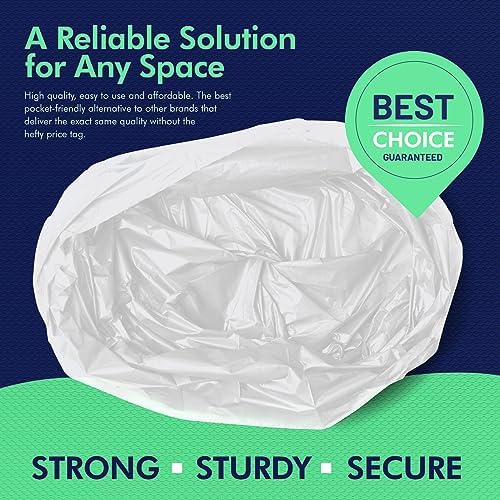 Bolsas de Basura PAMI Medianas de 8 Galones, Paquete de 100, Blancas - Resistentes y Multiusos para Cocina, Baño y Oficina, 1ft x 2ft - imagen 5