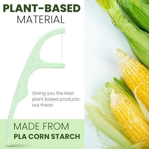 Palillos de Hilo Dental Ecológicos Ziva – Biodegradables de Menta, Sin PFAS y Sin Plástico | Hilo Resistente | Mango de Maíz Irrompible para Dientes - imagen 4