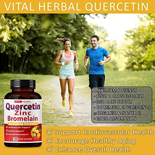 Cápsulas de Quercetina Premium 98% con Bromelina y Té Verde Ashwagandha - Potencia Máxima para Salud, Fuerza y Energía - Suministro para 90 Días - imagen 6