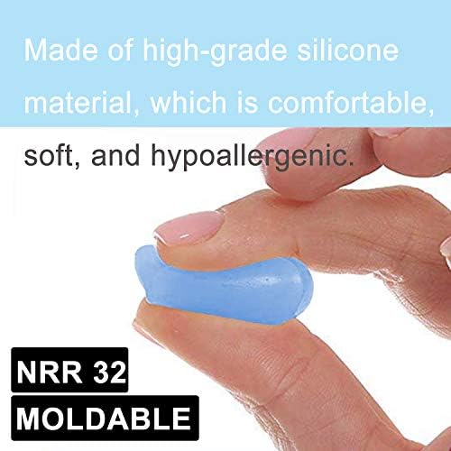 Tapones para oídos reutilizables de silicona moldeable, cancelación de ruido, reducción de sonido para dormir, nadar, conciertos, disparos, aviones, - imagen 4