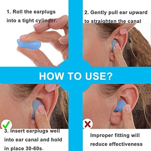Tapones para oídos reutilizables de silicona moldeable, cancelación de ruido, reducción de sonido para dormir, nadar, conciertos, disparos, aviones, - imagen 6