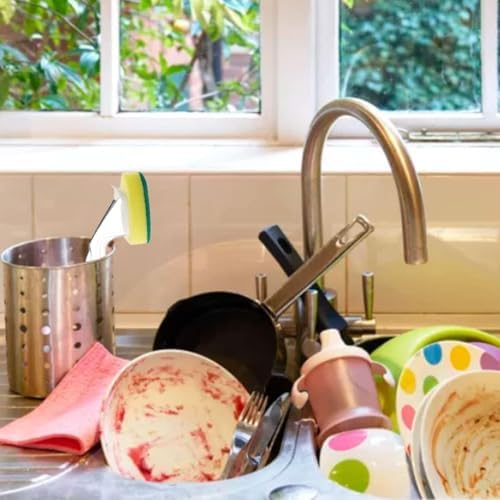 Recargas para Esponja de Lavado de Trastes, Esponja con Mango, Paquete de Reemplazo No Rascante para Dishwand, Pads para Limpiar con Dispensador de - imagen 2